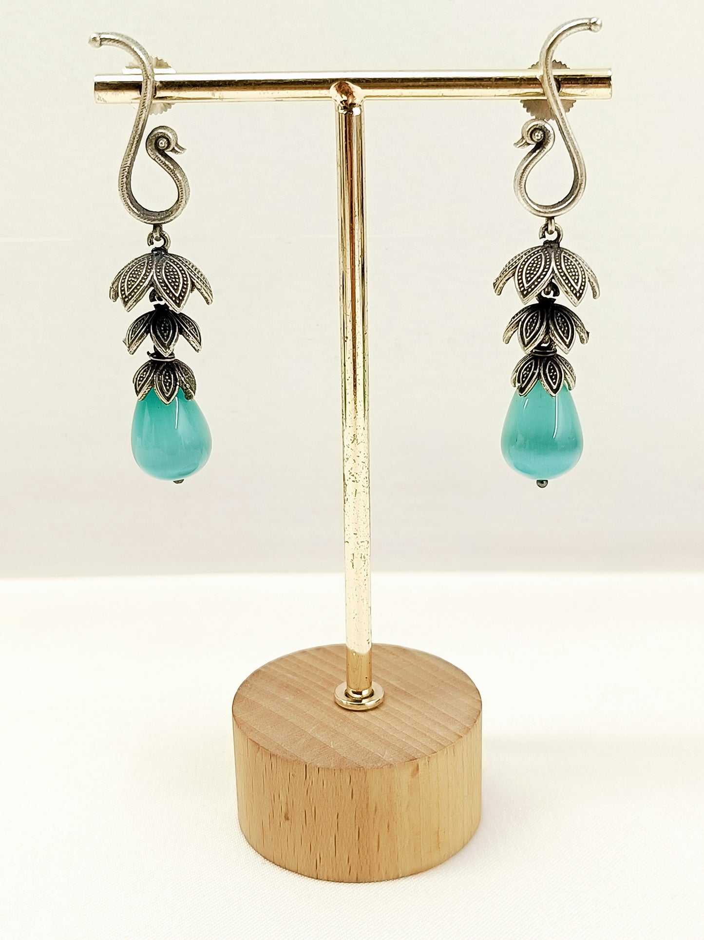 Andrea Mint Green Oxidized Jhumki