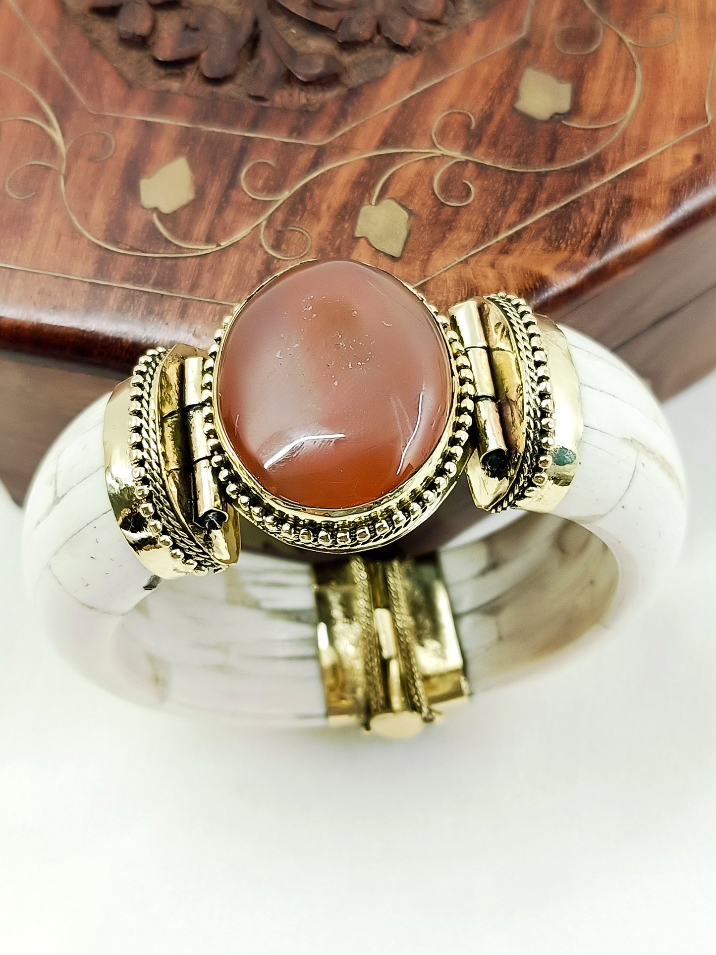 Arnit Orange Bone Men's Bracelet