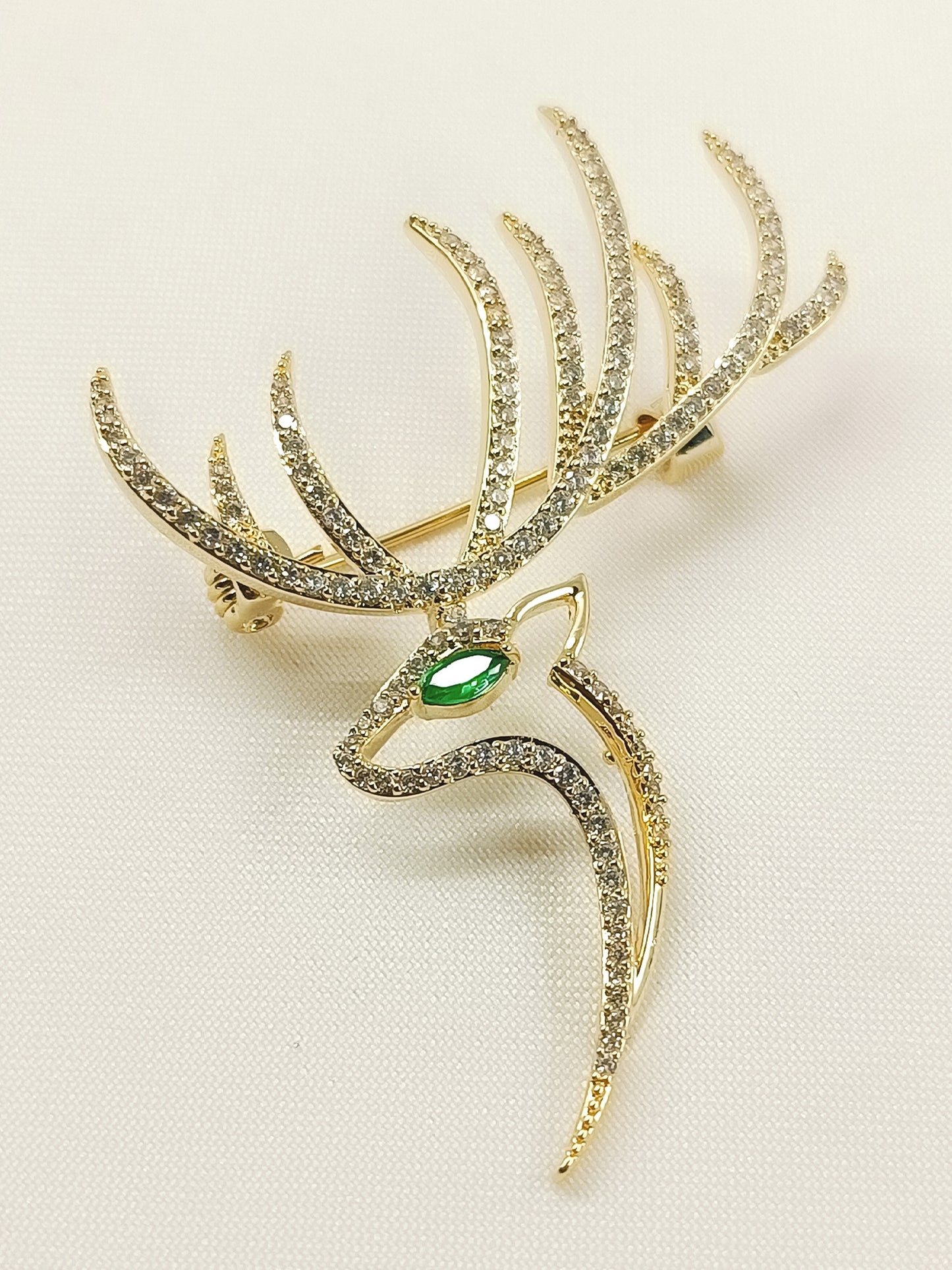 Rutvi Golden Reindeer Brooch