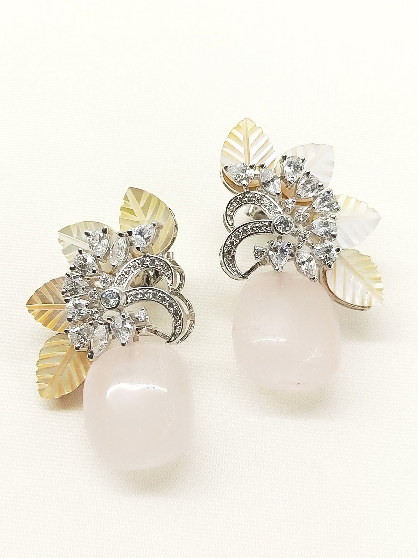 Nirakula Baby Pink 92.5 Silver Natural Stone Tops