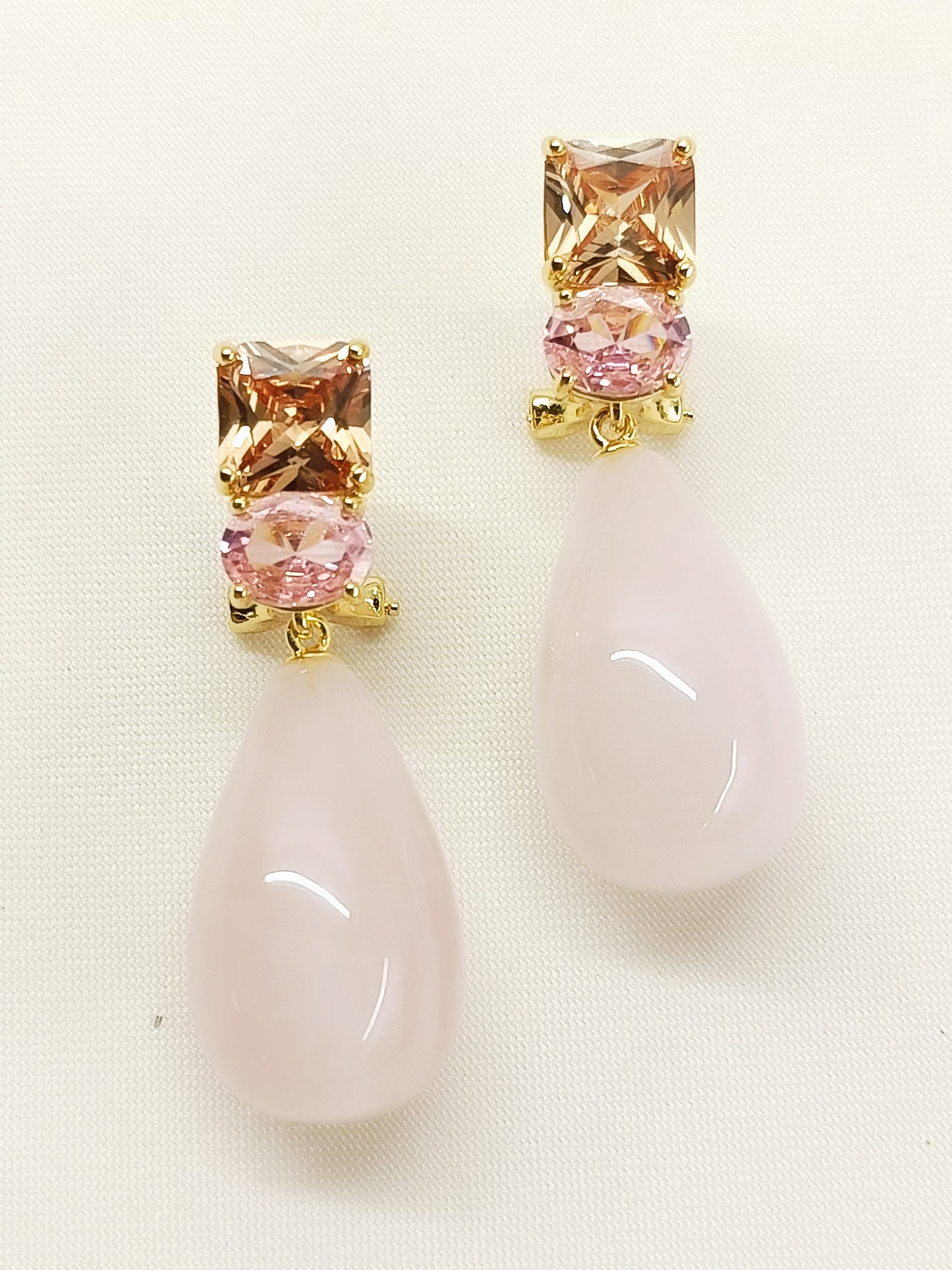 Devina Baby Pink American Diamond Earring