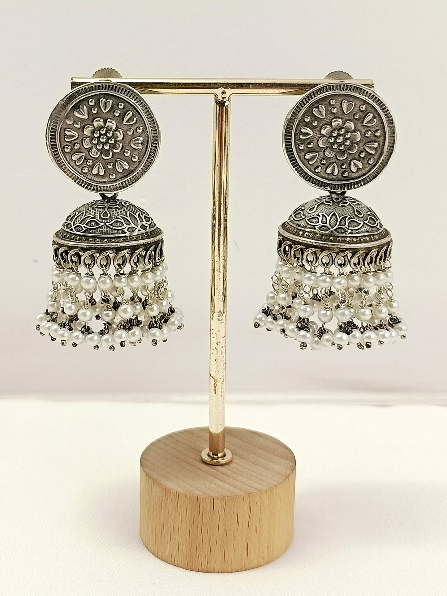 Insiyah Plain Oxidized Jhumki