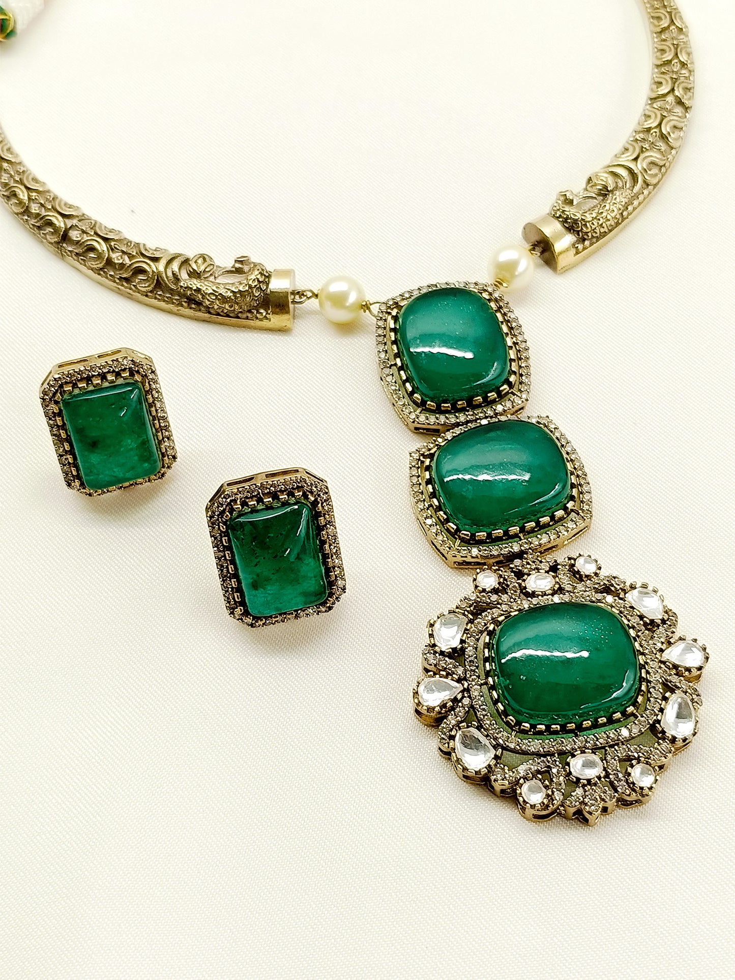 Tamia Green Victorian Hasli Set