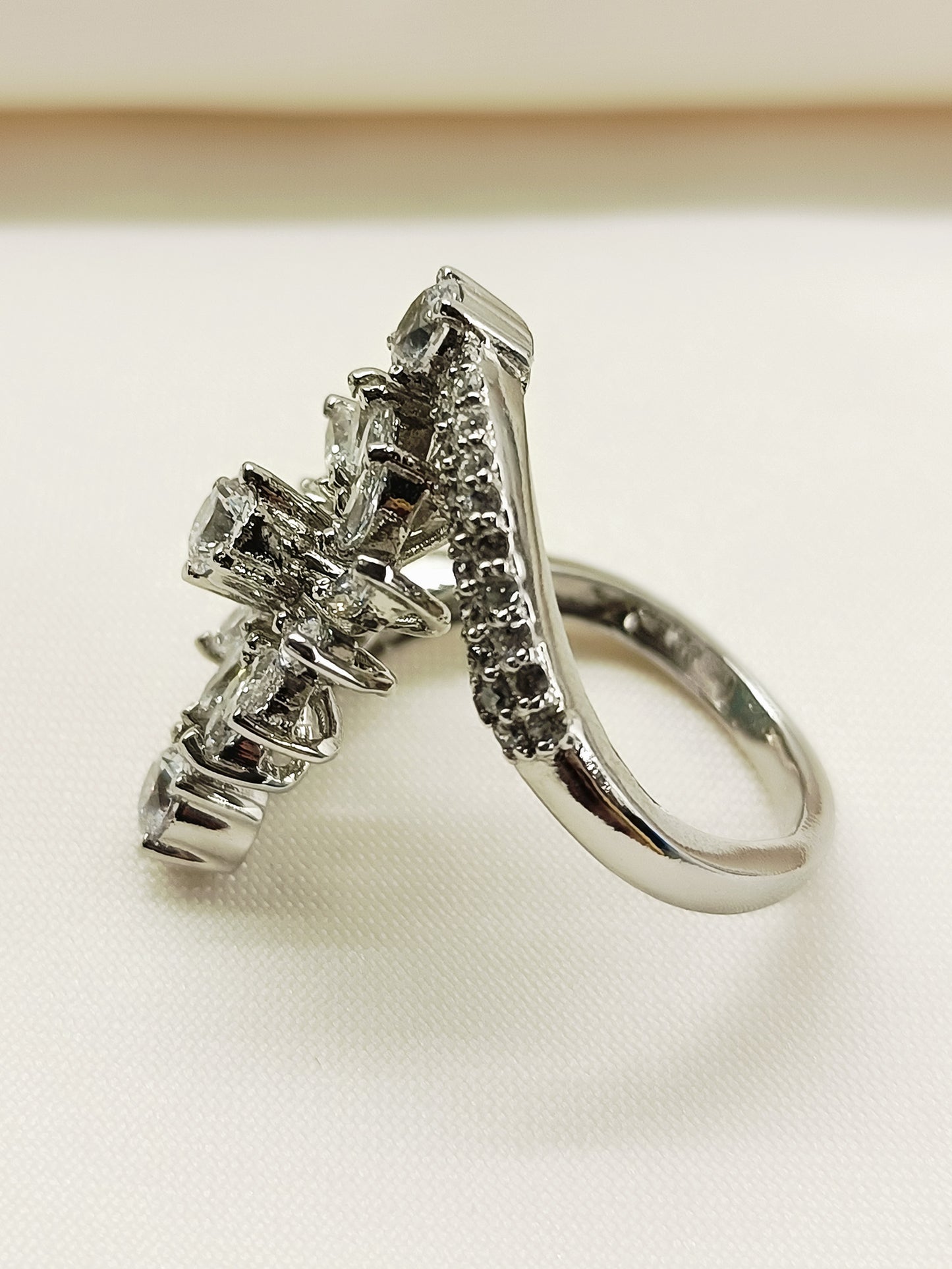 Bernadette 92.5 Silver American Diamond Finger Ring