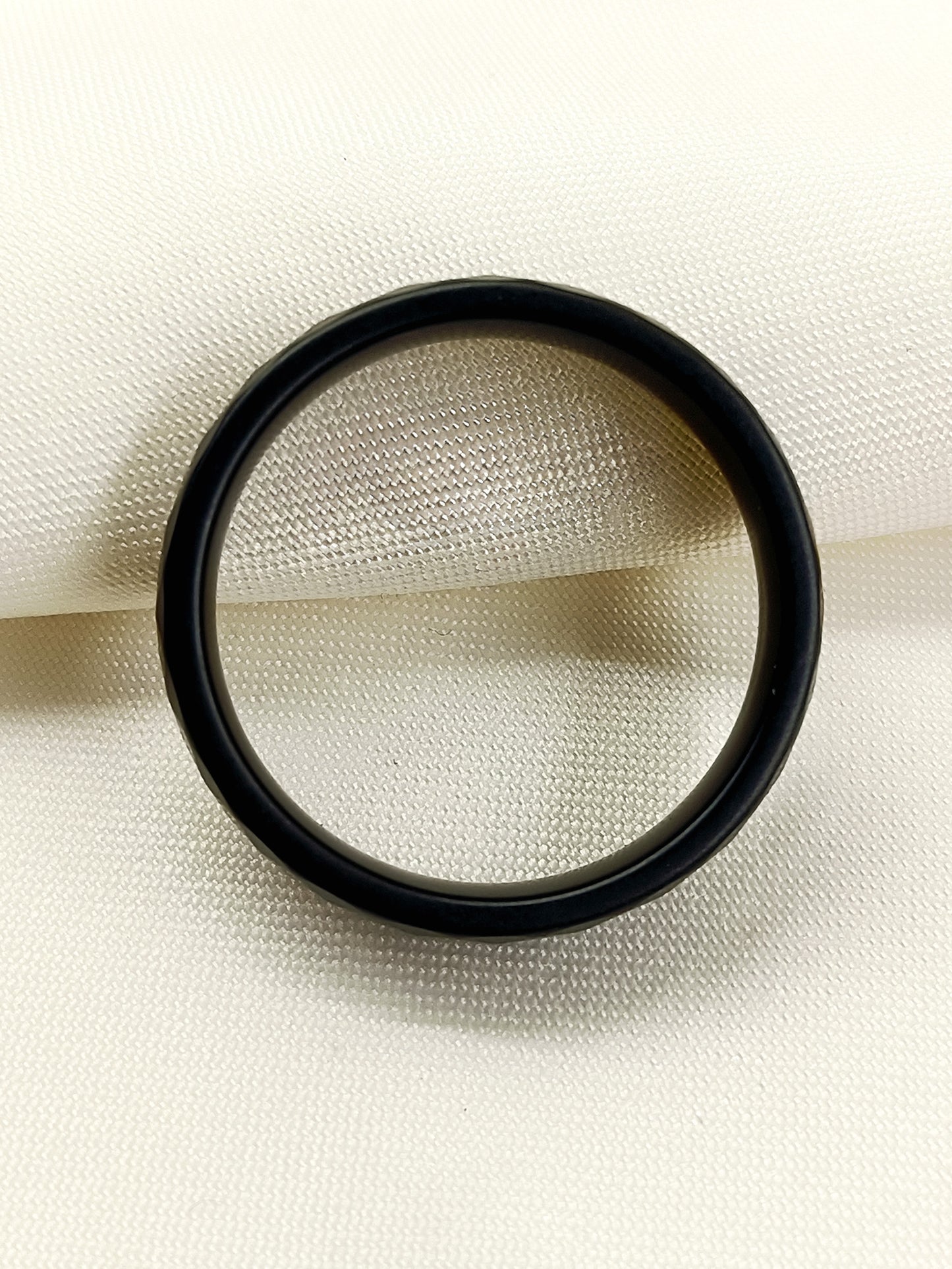 Anand Black Faceted Band Men's Ring
