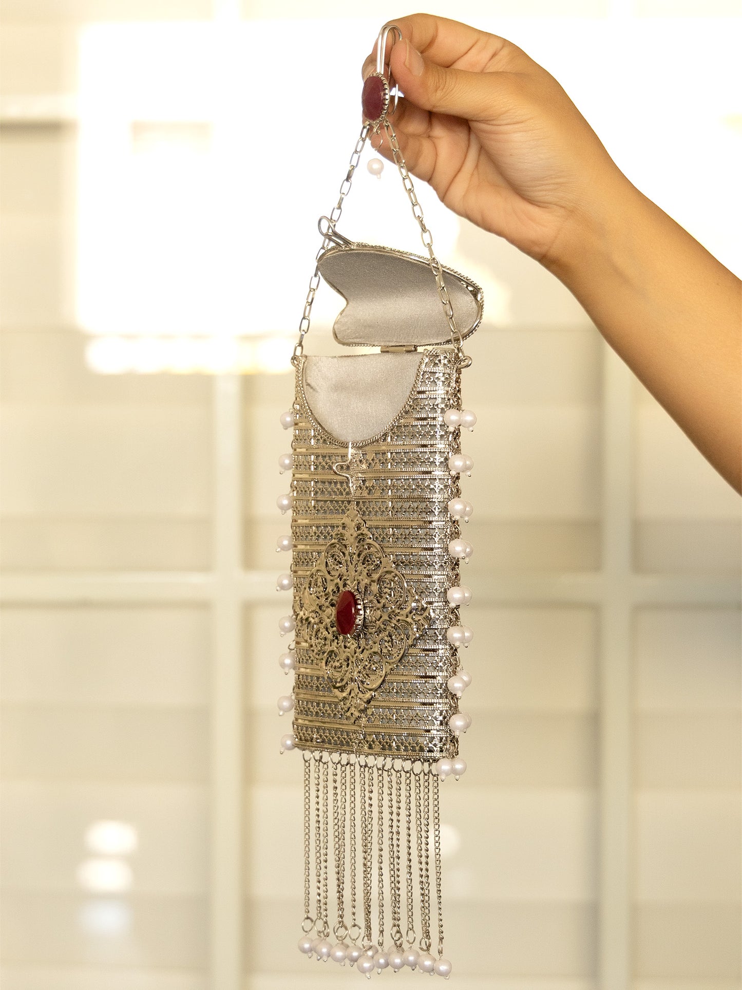 Shabana Silver Mobile Pouch