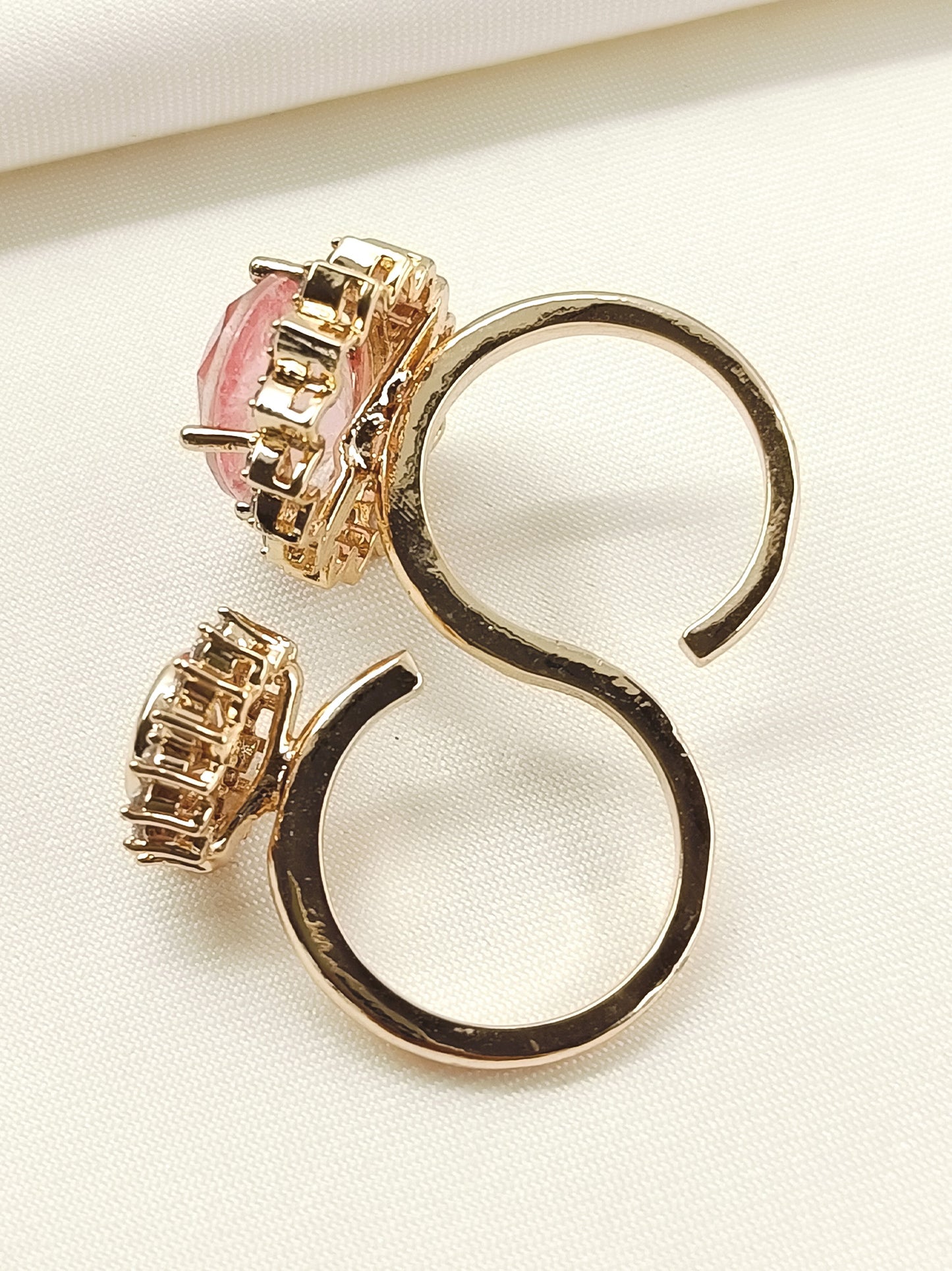 Gahana Pink Kundan Finger Ring
