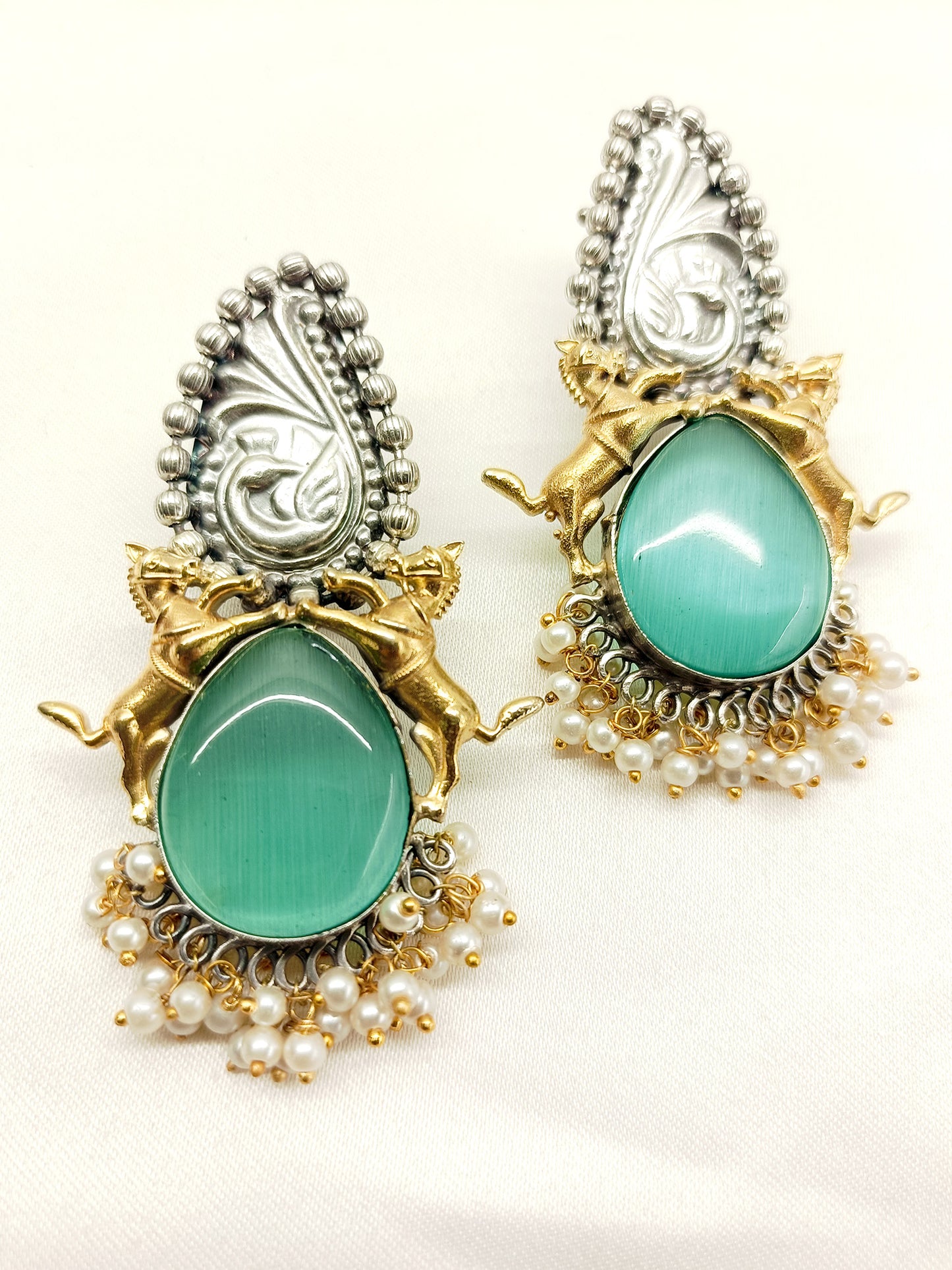 Rosh Mint Green Oxidized Earrings