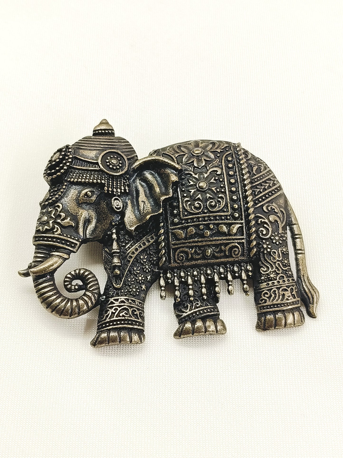 Lakshya Antique Gold Elephant Men's Brooch