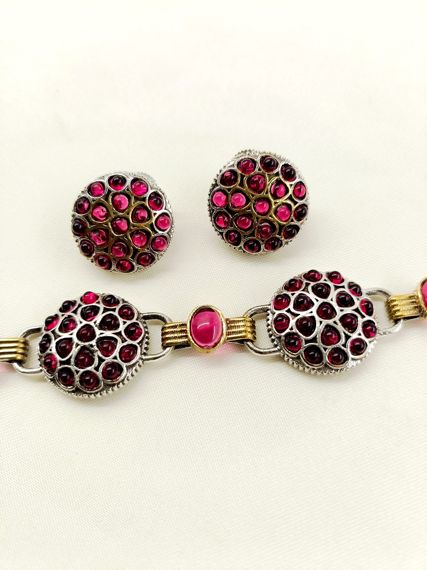 Rameshwari Ruby Oxidized Choker Set