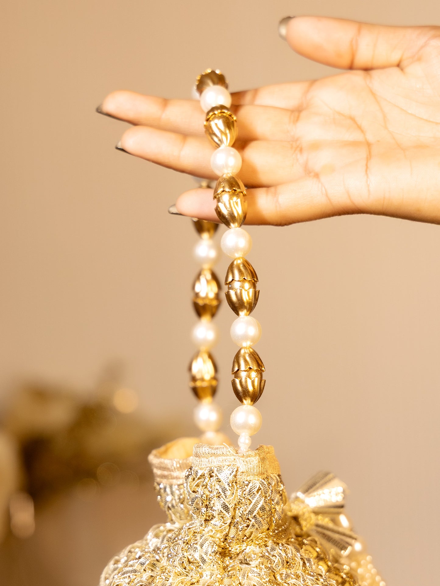 Avinashi Golden Potli Bag