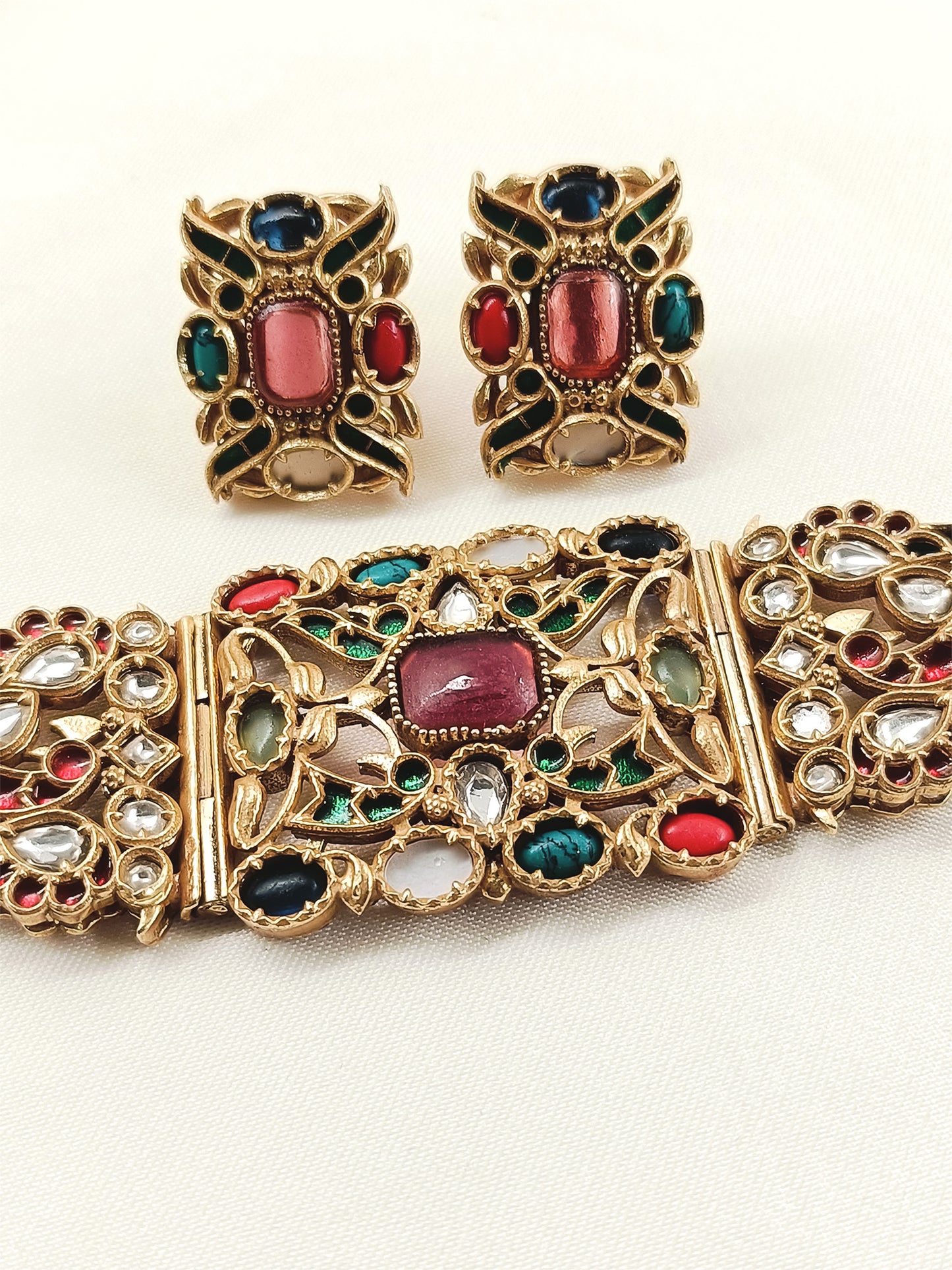 Subhashini Multi Colour Boutique Choker Navratna Set