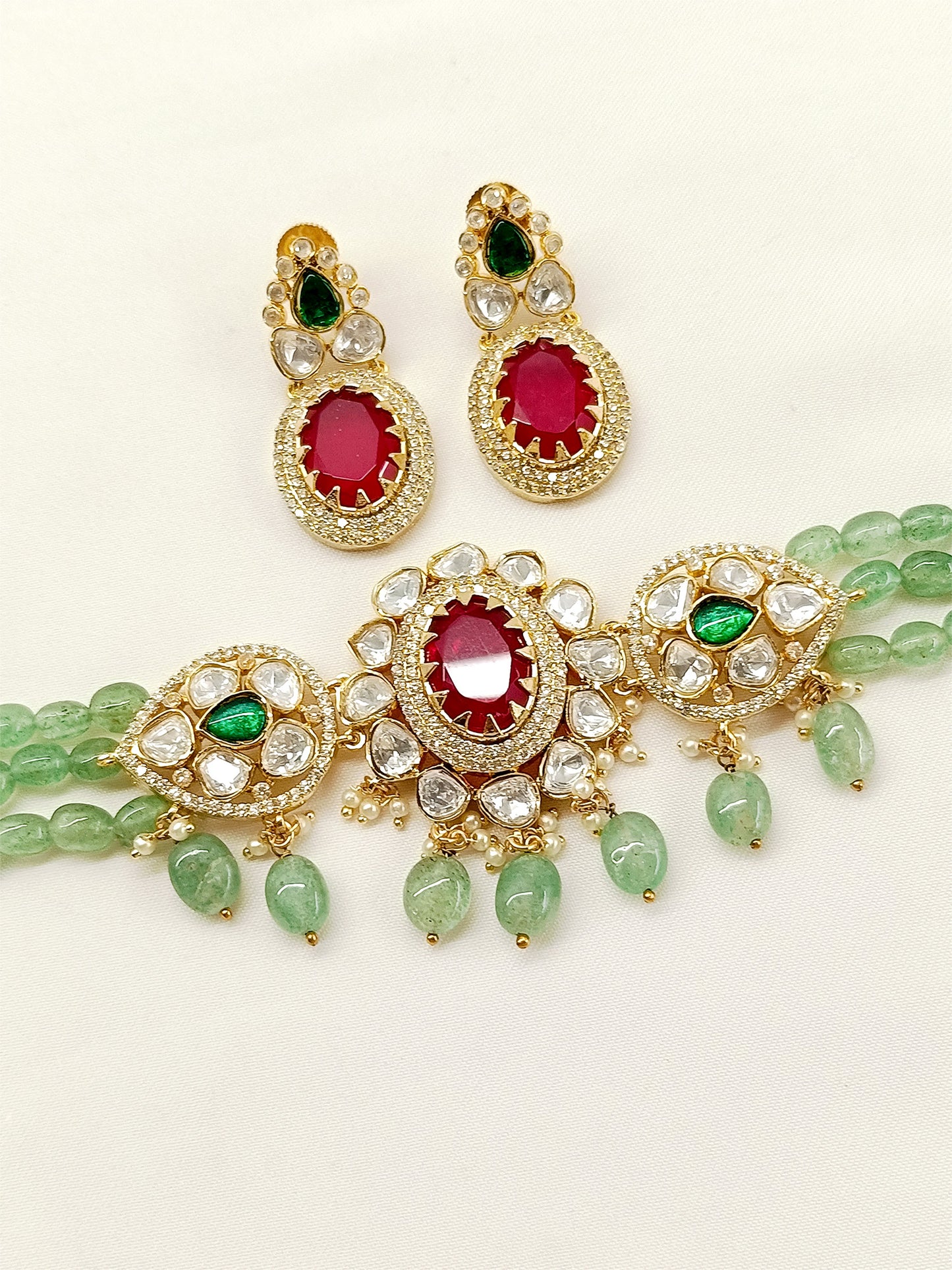 Wardeen R&G Kundan Choker Set