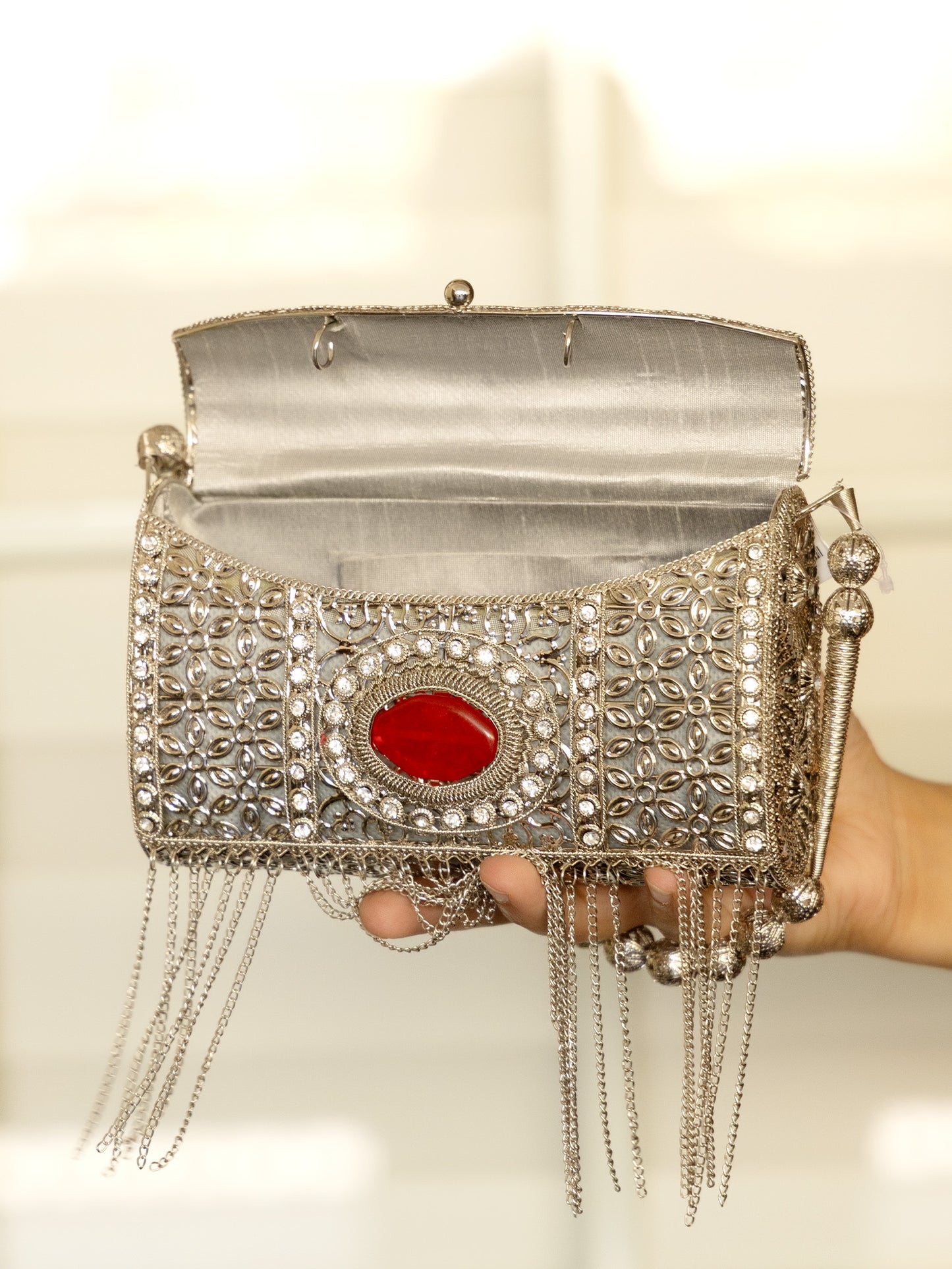 Betty Silver Evening Clutch