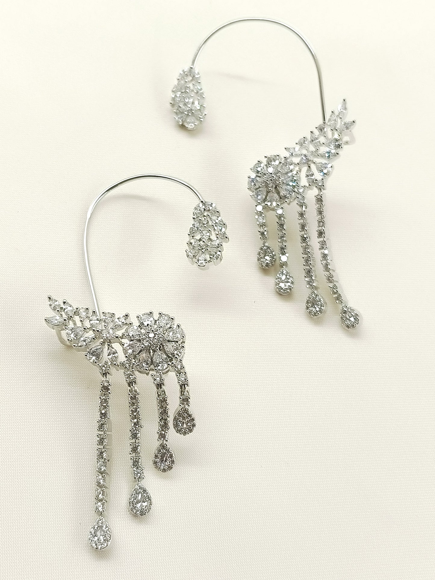 Rudrani White American Diamond Earrings