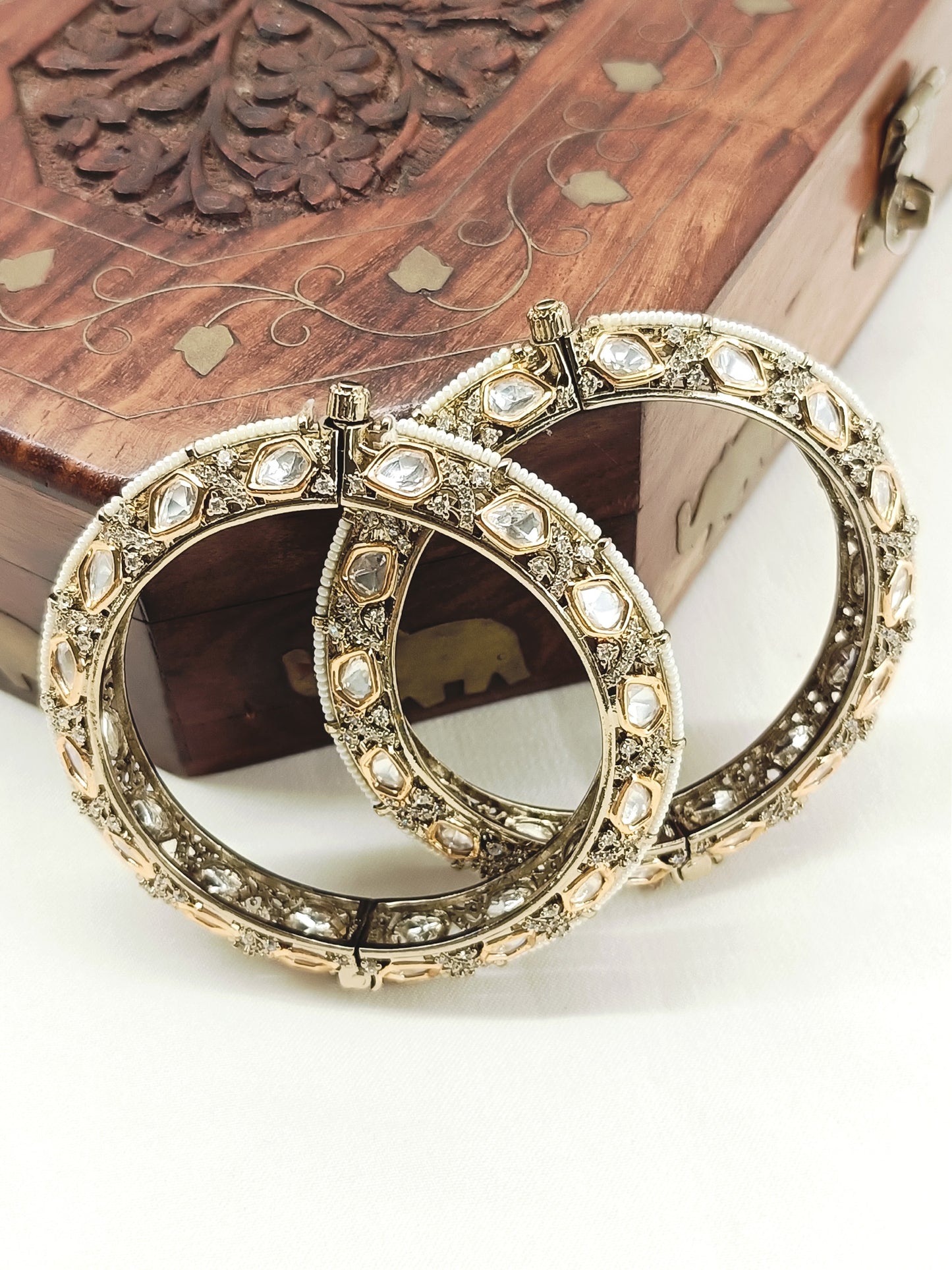 Brinley White Victorian Bangles