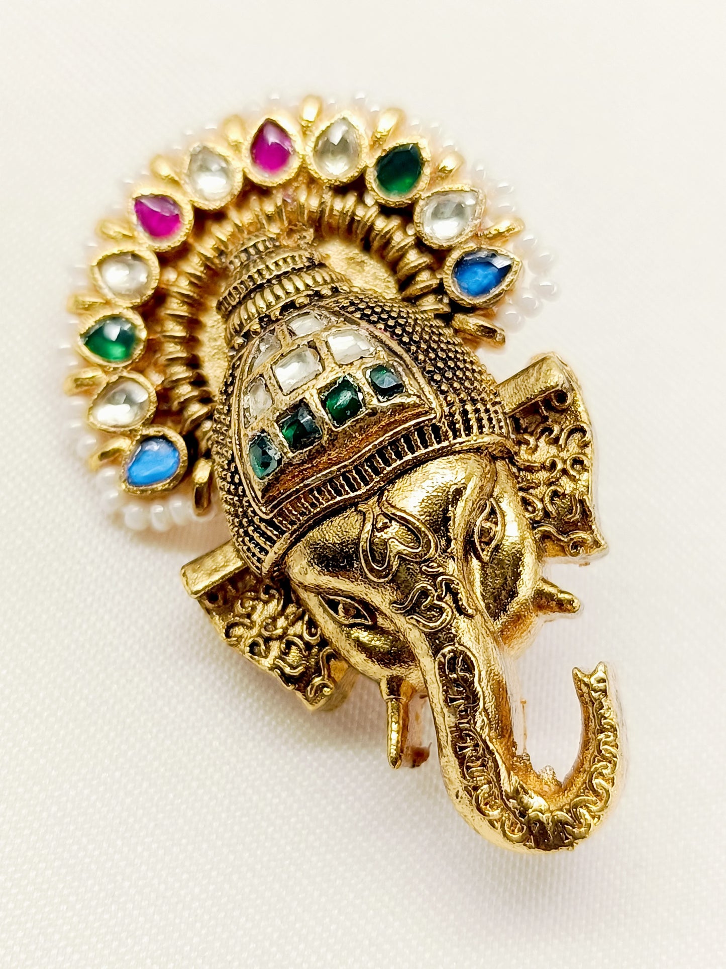 Dhuni Multi Colour Ganesh Ji Brooch