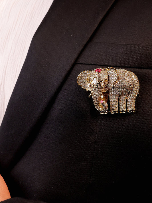Kritik Ruby Elephant Brooch
