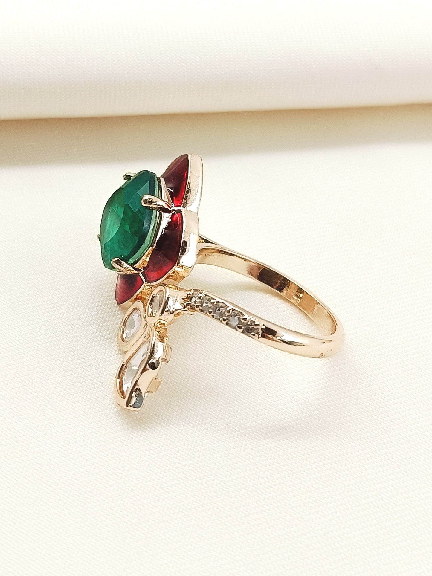 Anindita Multi Colour Kundan Finger Ring