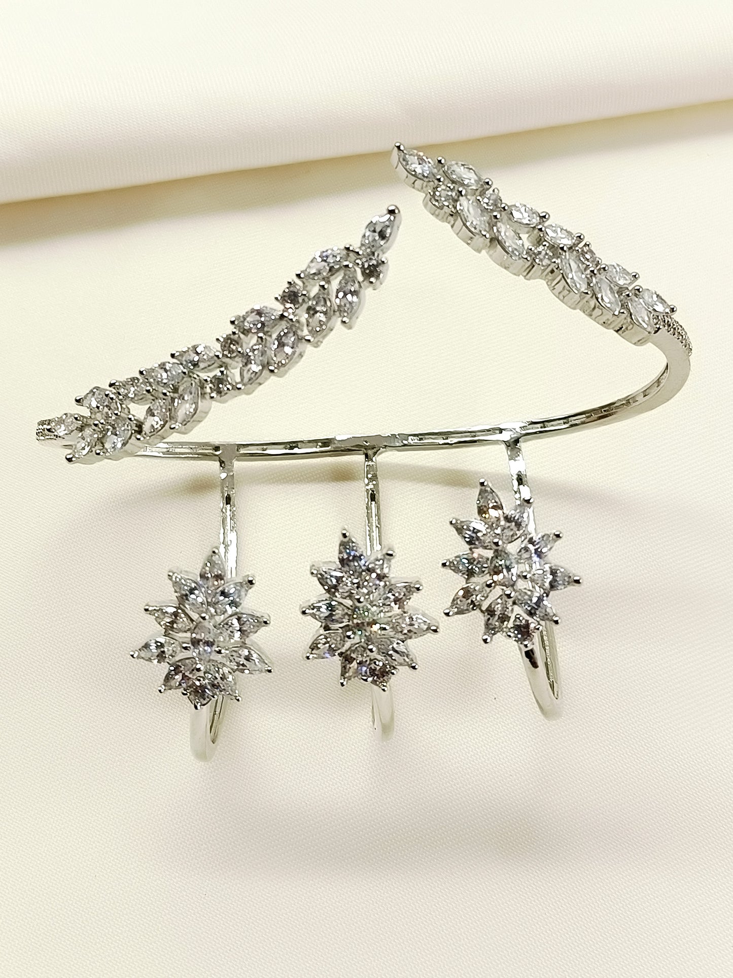 Qayanat White American Diamond Palm Bracelet