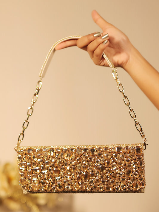 Vedanshi Golden Evening Clutch