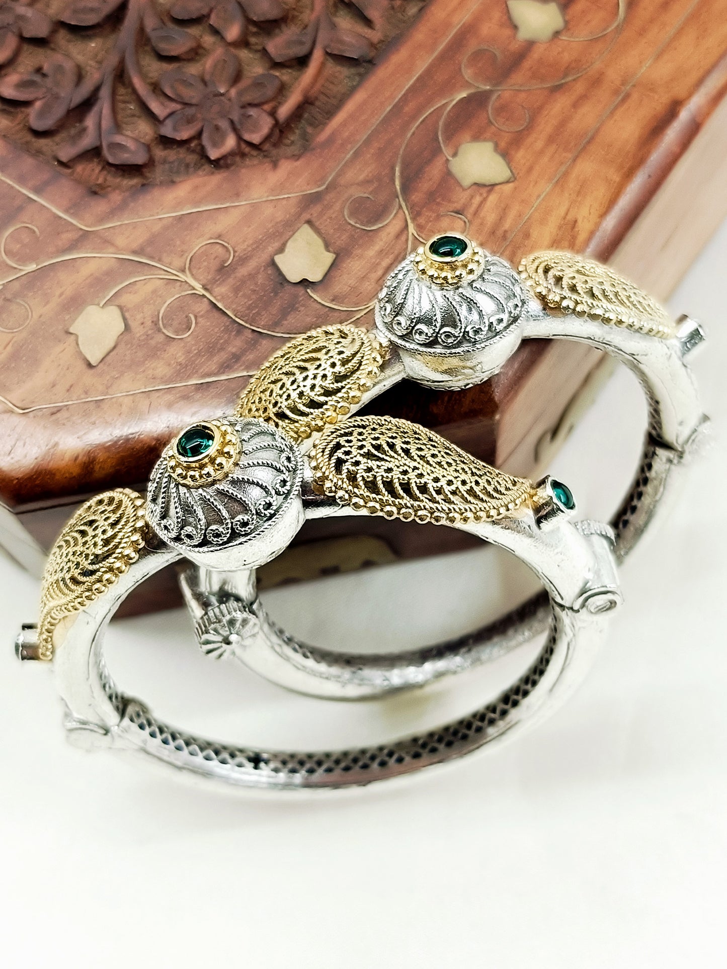 Nirupa Green Oxidized Bangles