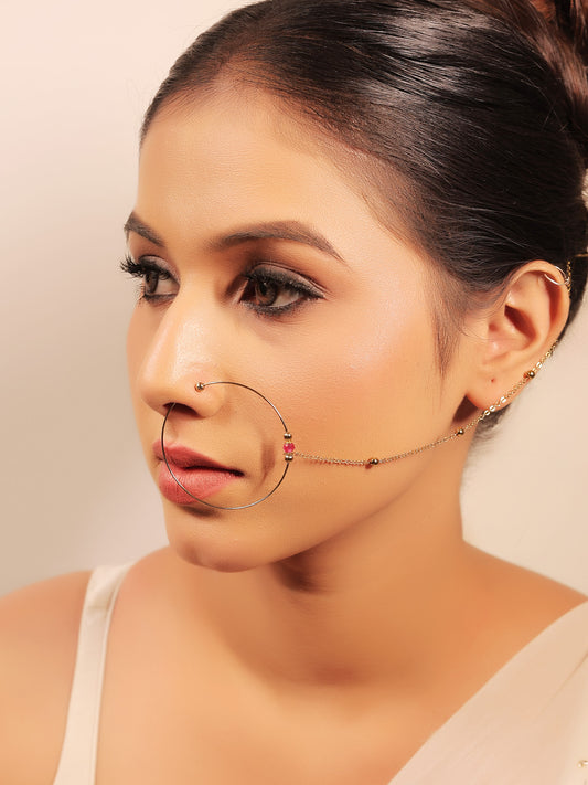 Ipshita Pink Antique Nath