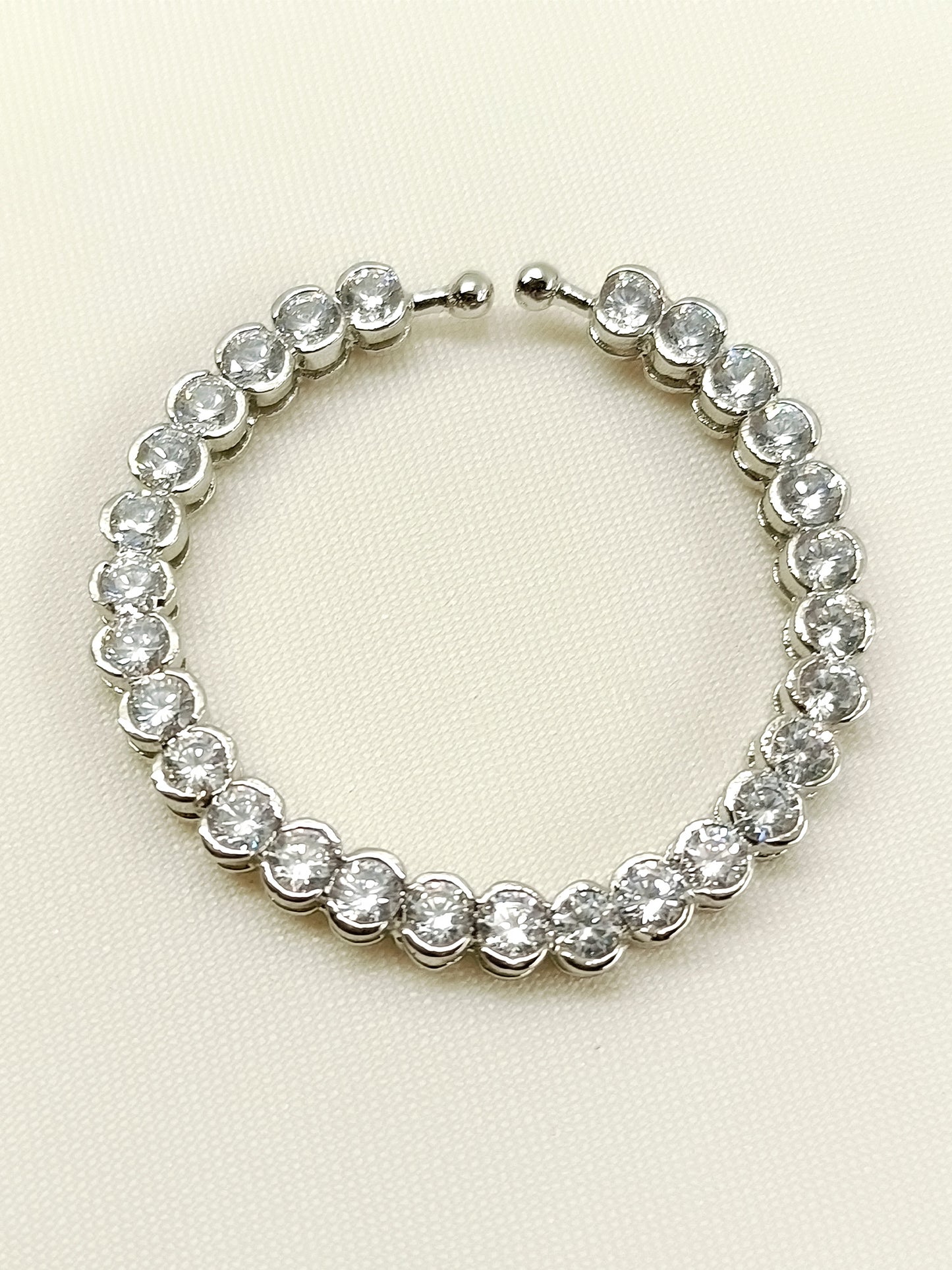 Zoey Silver American Diamond Nath