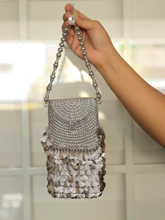 Vanika Silver Mobile Pouch