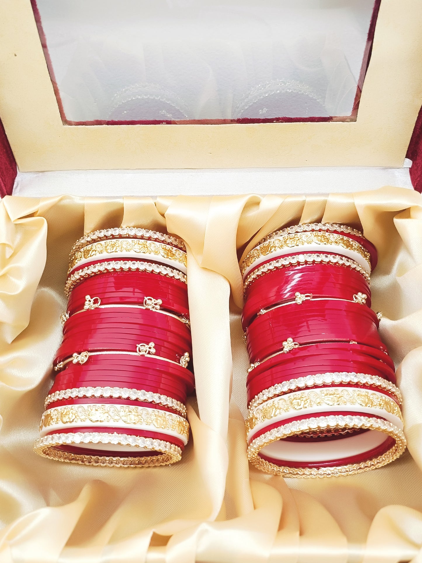 Rudrakshi Traditional Red Punjabi Chura