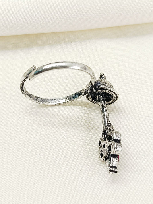 Isha Black Oxidized Finger Ring