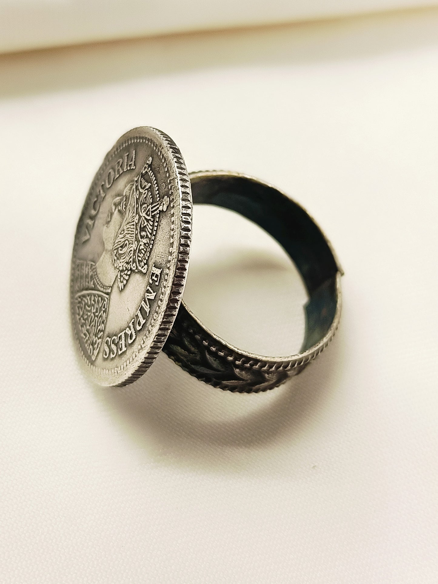Deepak Plain Victoria Empress Coin Men's Ring