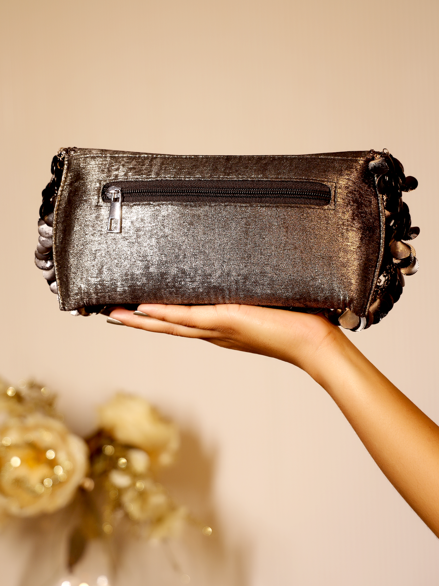 Ziniya Charcoal Evening Clutch