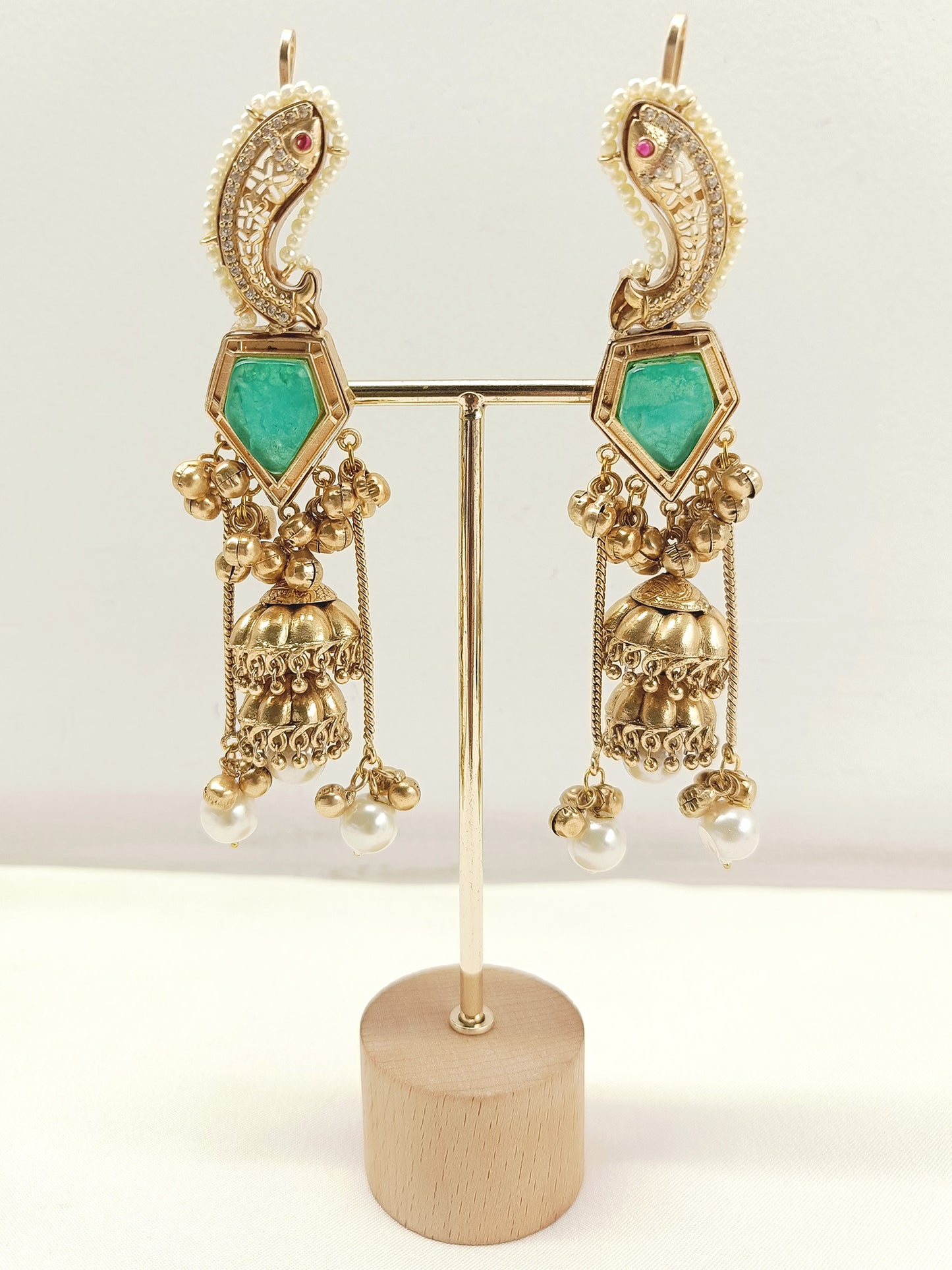 Gurpraveen Mint Green Boutique Jhumki