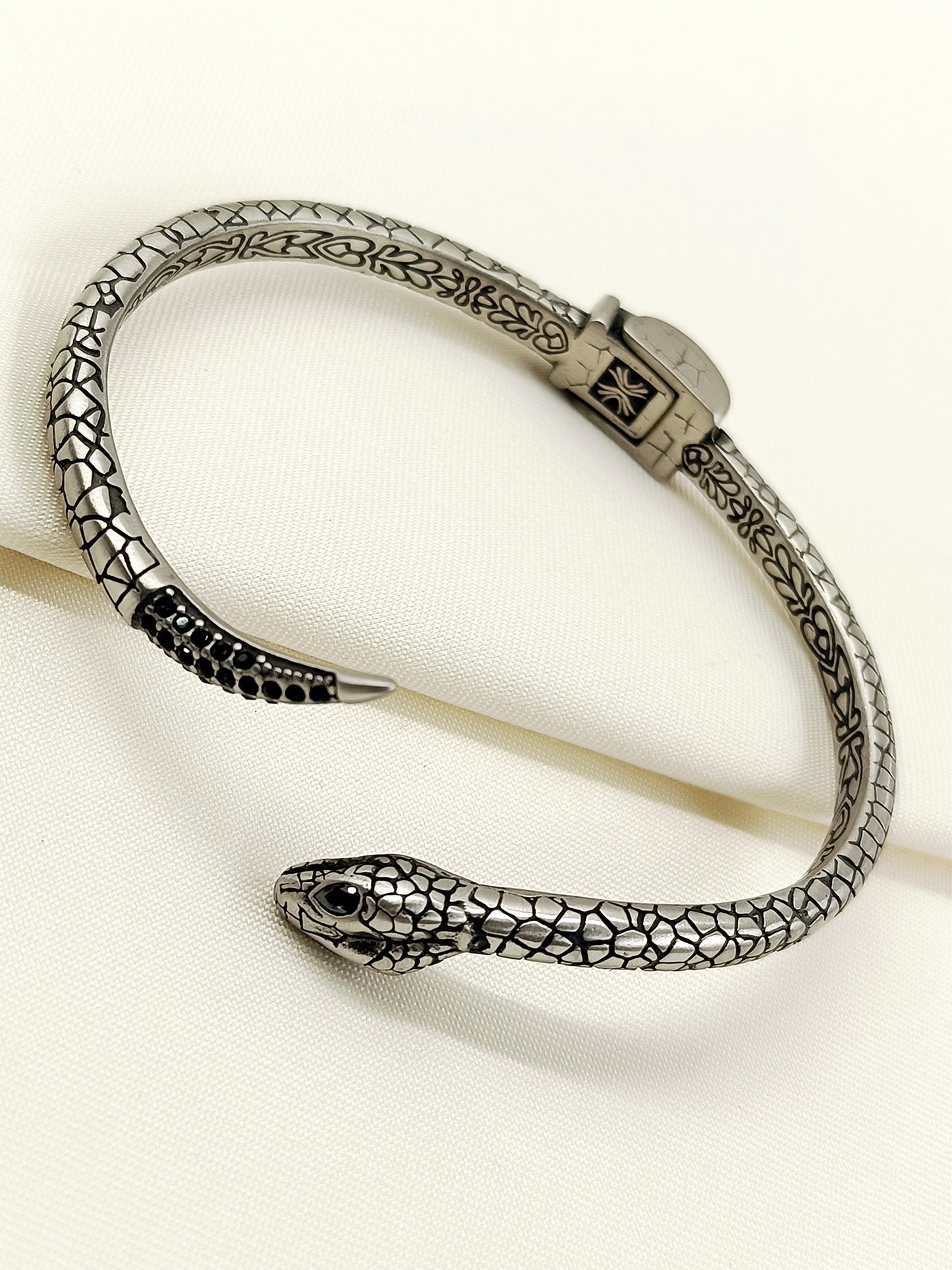 Satyajit Naga Snake Gun Metal Men's Bracelet
