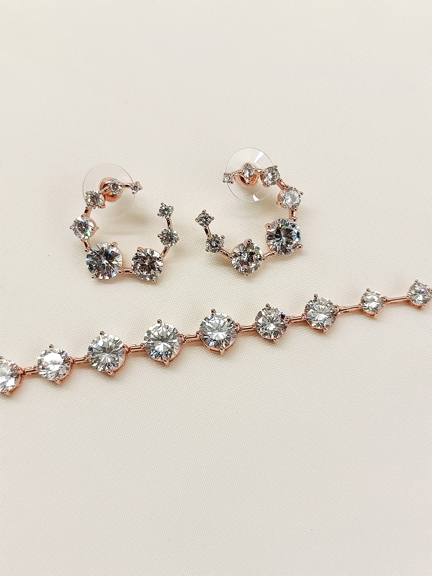 Laney Rose Gold American Diamomd Necklace Set