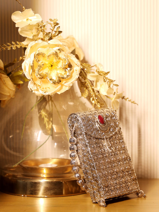 Kangna Ruby Silver Mobile Pouch
