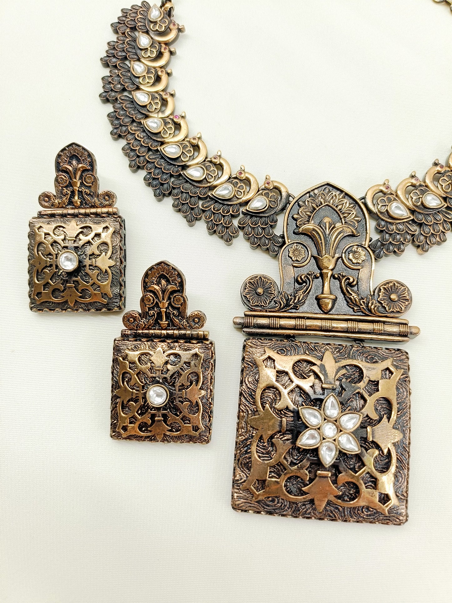 Girisha Antique Gold Oxidized Necklace Set