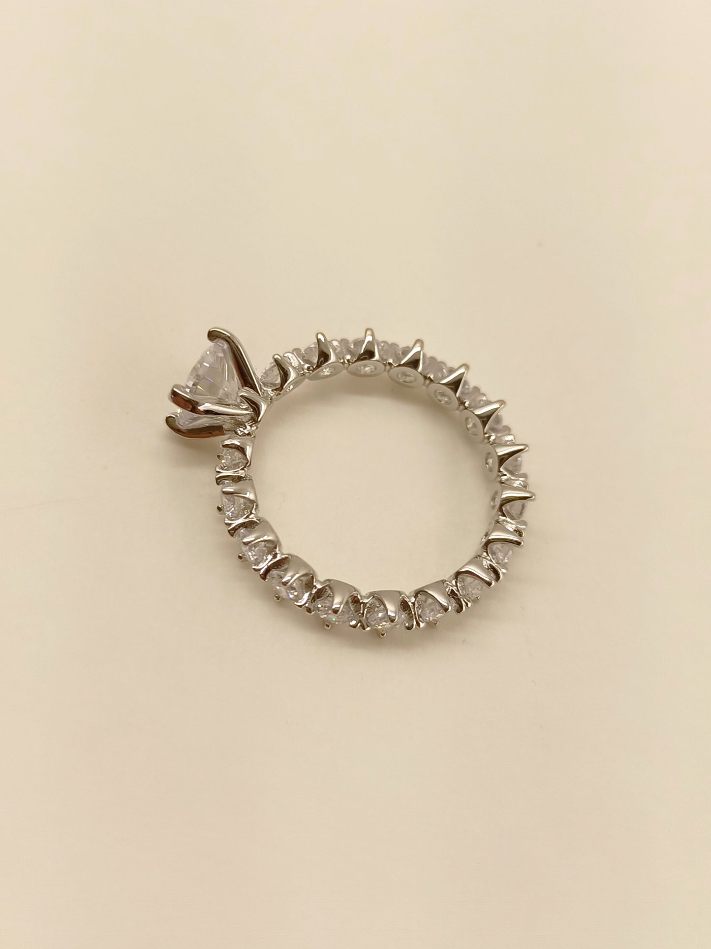 Heeba White American Diamond Finger Ring