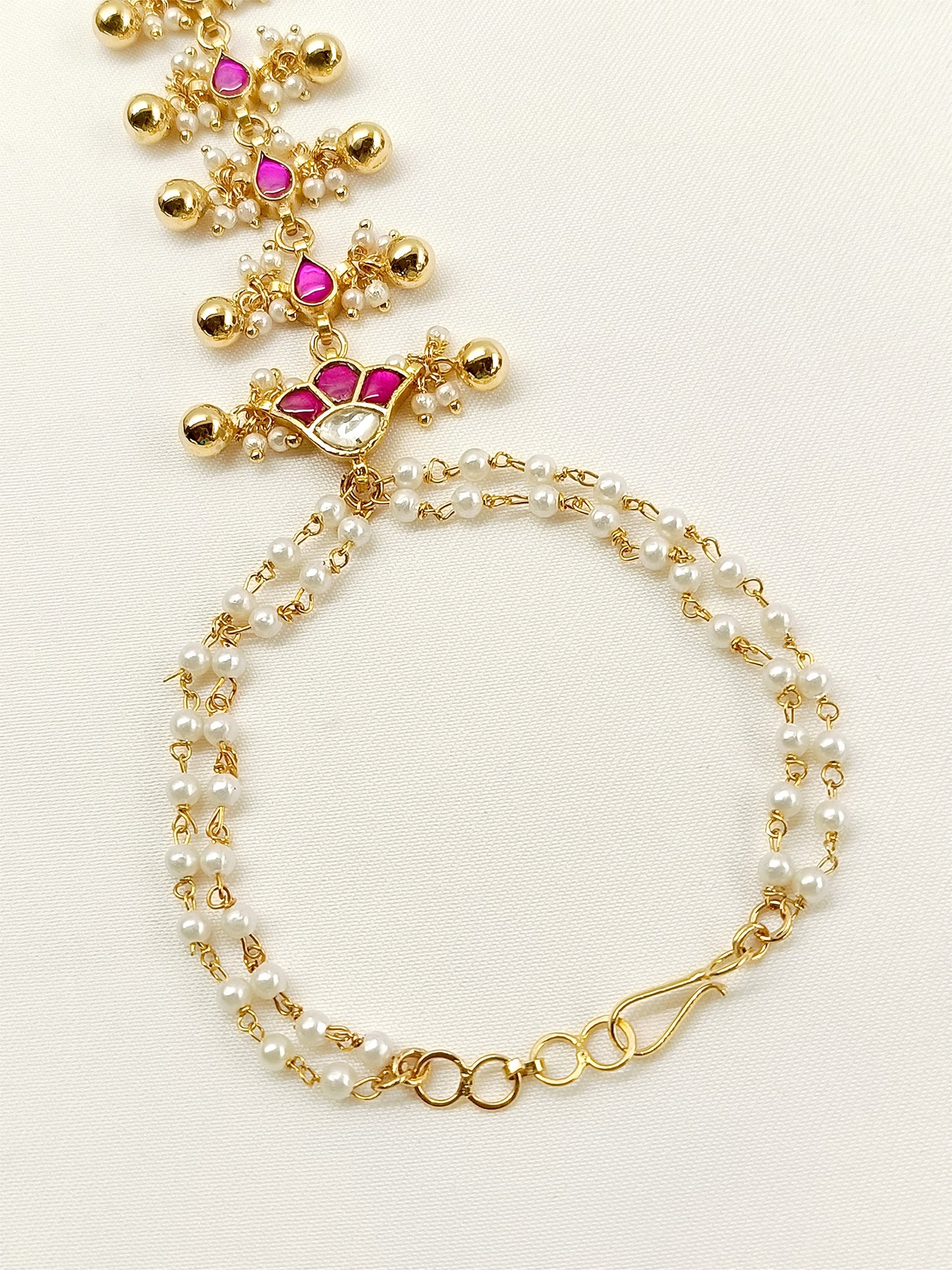 Jiyana Ruby Kundan Hathphool Set Of 2