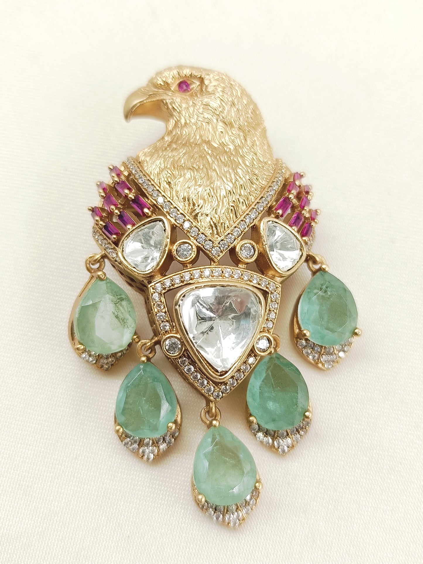 Asmara Mint Green Eagle Brooch