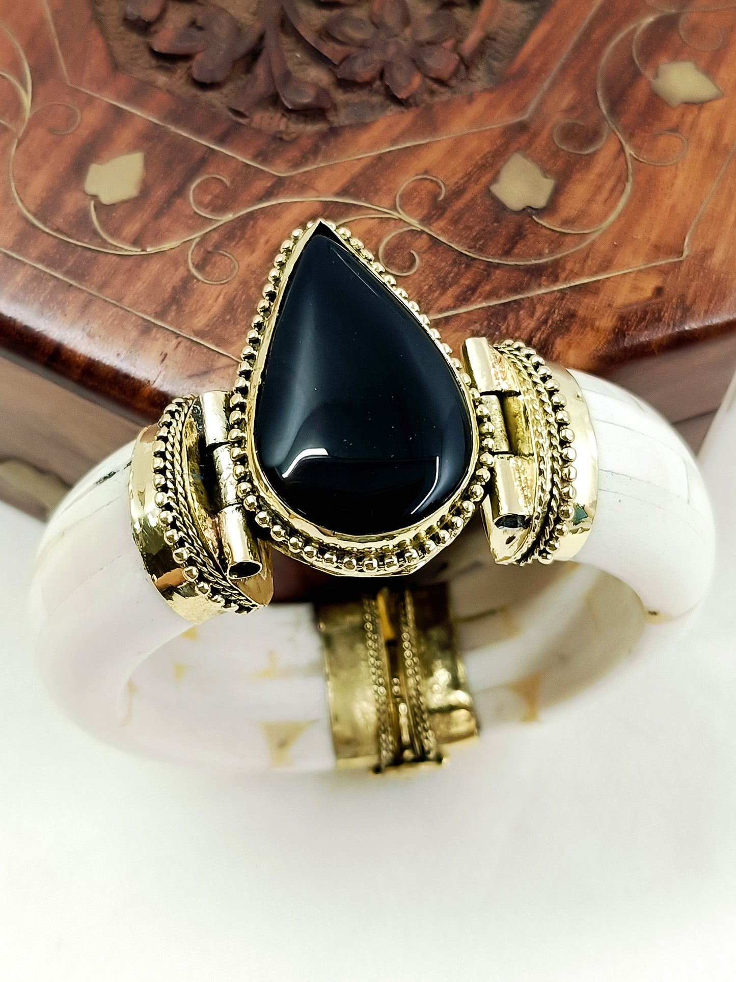 Harivansh Black Bone Men's Bracelet