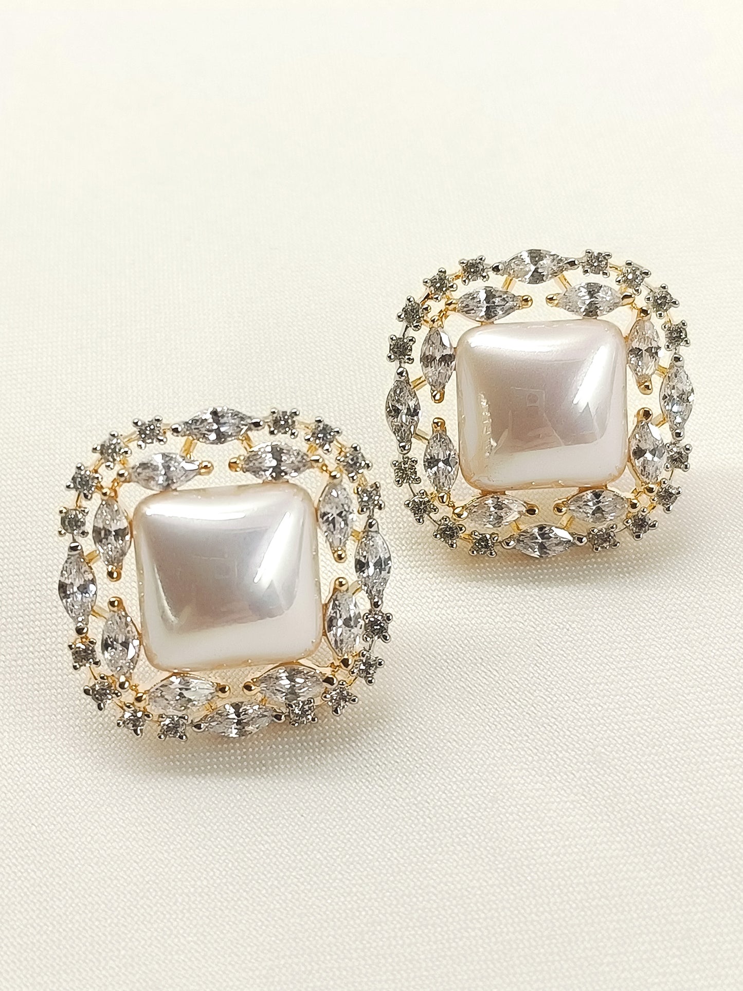 Jayati White Pearl American Diamond Tops