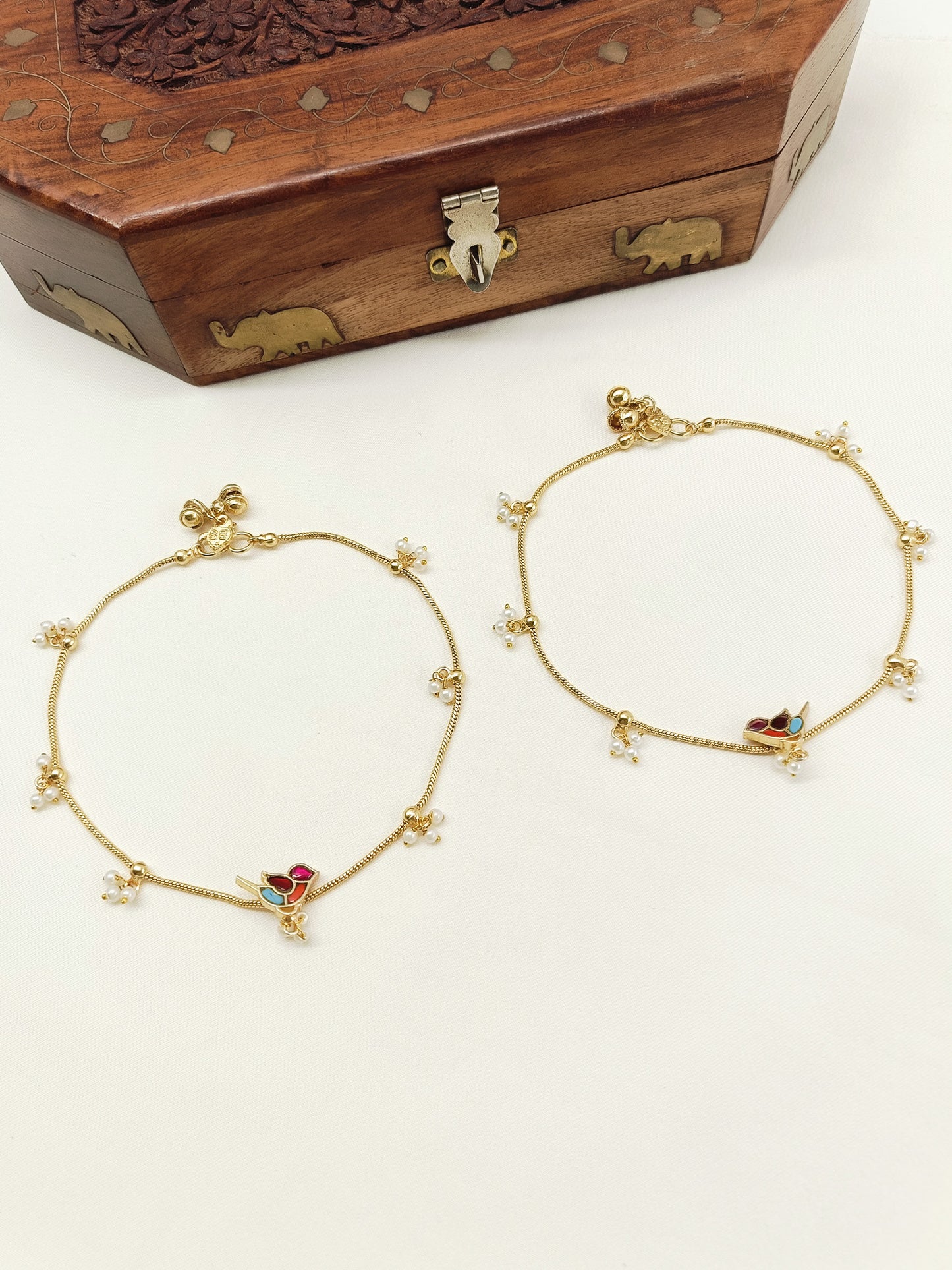 Clarissa Multi Colour Kundan Anklet