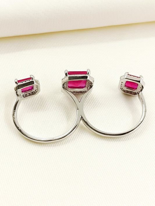 Gabriella Ruby American Diamond Finger Ring