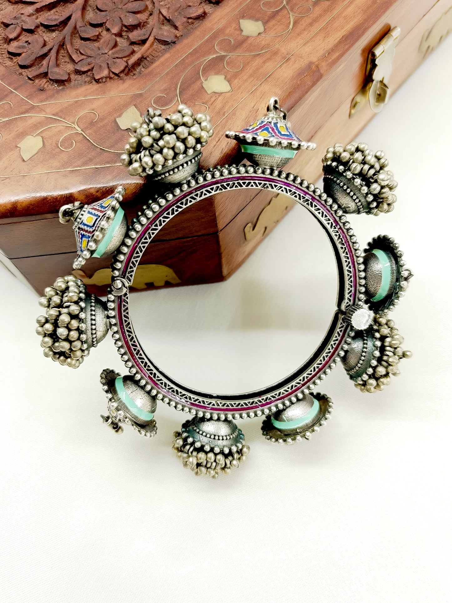 Aniruddha Multi Colour Oxidized Bangle