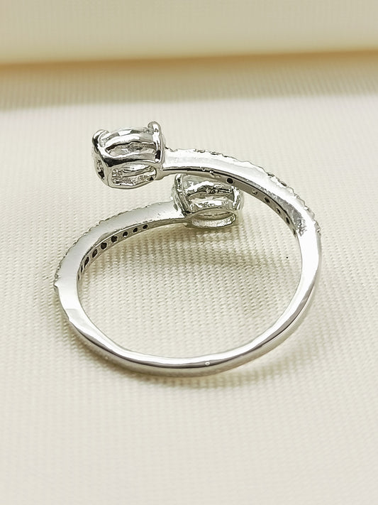 Juni 92.5 Silver Swarovski Stone Finger Ring