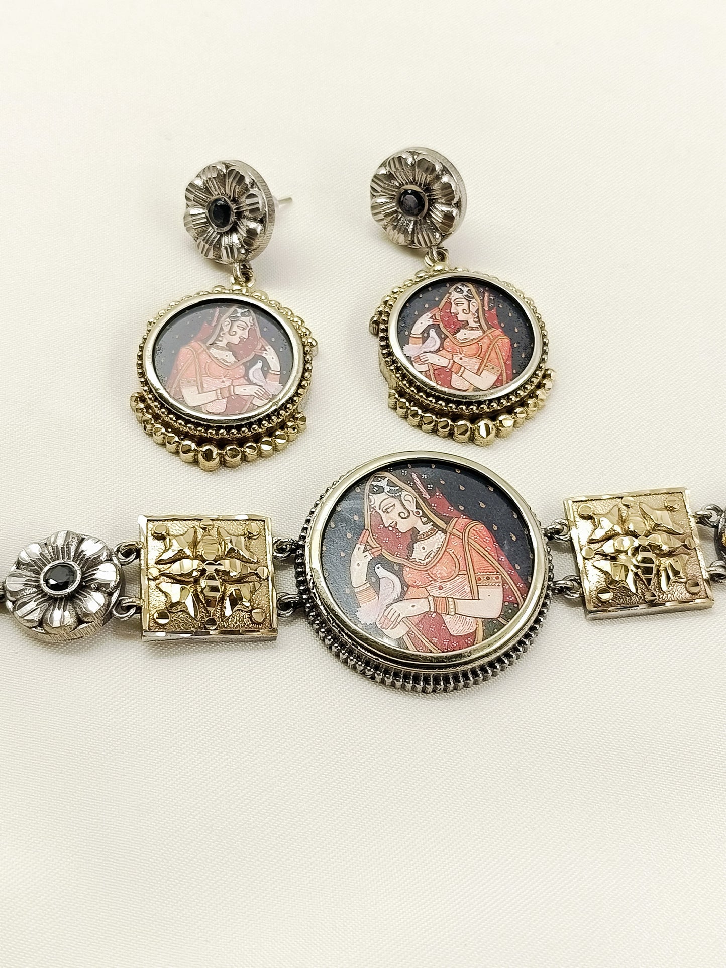 Anjuli Ranisha Miniature Rani Oxidized Choker Set