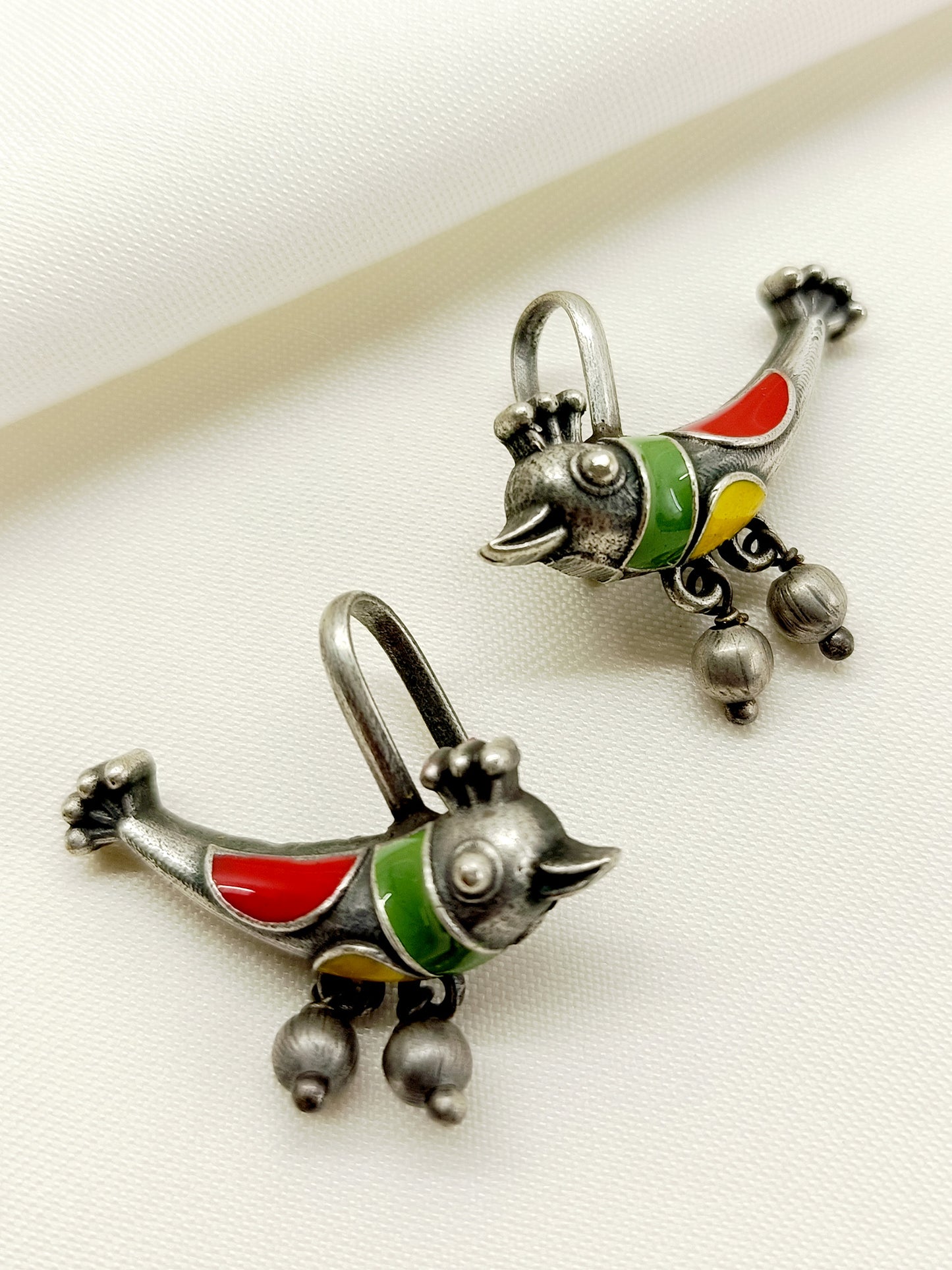 Tahir Multi Colour German Silver Bird Men's Earcuff