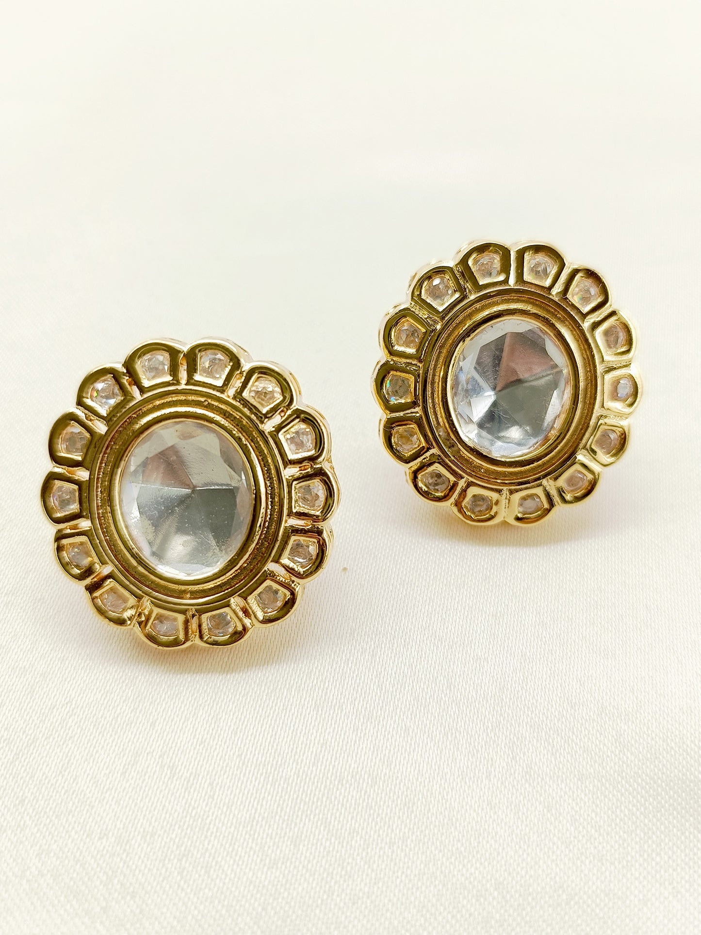 Khushboo White Stone Gold Plated Kundan Tops